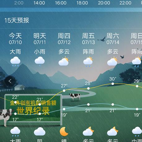 免费下载官方天气预报，权威数据，随手掌握